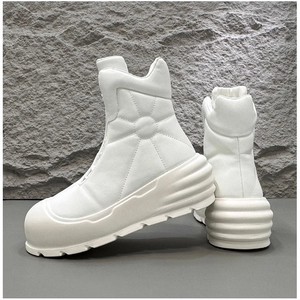 Stivaletti da <span class=keywords><strong>Uomo</strong></span> con Suola Spessa Antiscivolo e Resistente all'Usura, Scarpe Bianche, Nuovo Stile Trendy per Esterni - Product Image 4