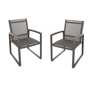 Ensemble de 2 chaises de jardin DB Glasgow, structure en aluminium, tissu polyester, design contemporain, pour usage extérieur - Product Image 2