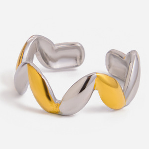 Geometric Titanium Steel <b>Ring</b> Unisex Fashion Jewelry Gift Stackable Design - Product Image 1