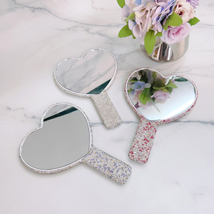 Princess Makeup <strong>Mirror</strong> with Heart Diamond <strong>Setting</strong> Hand Eyelash Extension <strong>Mirror</strong> Cosmetic Accessory for Bathroom Use - Product Image 2
