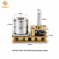 Moteur pas à pas GM1024-10BY avec engrenage de 10 mm, rapport de réduction 50:1 à 500:1 pour caméra panoramique/inclinaison