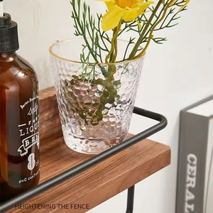 Supporto doccia in legno massello per bagno a parete cassettone portasciugamani nero mensola da bagno <span class=keywords><strong>porta</strong></span> <span class=keywords><strong>Shampoo</strong></span> - Product Image 2