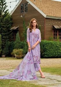 Lo último en tela de organza bordada y hecha a mano Kurti y pantalón con impresión digital Organza Dupatta - Product Image 3