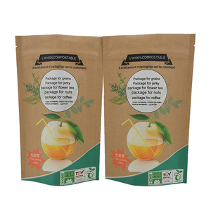 Sacs en papier kraft biodégradables 100% recyclés de haute qualité, emballages en plastique avec fermeture à glissière personnalisée - Product Image 4