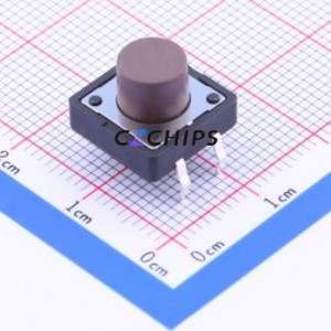 DTS-25N-V Tactile Switch Through hole Component (THT)-4P,12x12mm Switch Single Pole Single Throw Round Button 12mm 12mm - Product Image 1