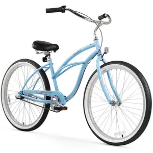 Bicicleta de playa Cruiser para mujer, bici de 26 pulgadas con freno, venta al por mayor