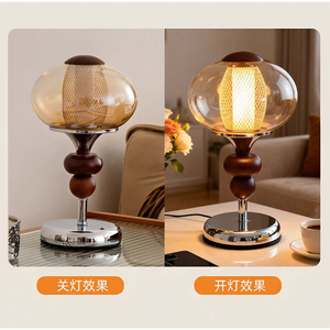 Lampe de table en métal de style mid-century avec abat-jour en dôme rond, lumière LED pour chevet, pour salon, blanc chaud, écologique, gris - Product Image 3