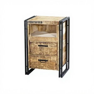 Ensemble d'armoires modernes en bois de manguier massif, finition antique, pour salon, salle à manger, cuisine, rangement, chaises de salle à manger - Product Image 1