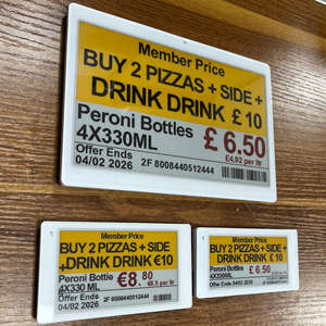 Étiquette de rayon électronique numérique pour distributeur automatique de snacks, avec affichage E Ink, Wifi, NFC, ESL, e-paper et BLE. - Product Image 1