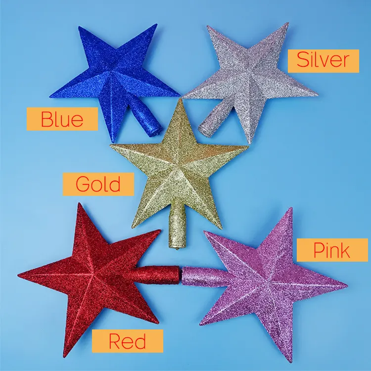 Factory Direct Sale Christmas Tree Top Glitter christmas decoration christmas tree topper star Ornaments