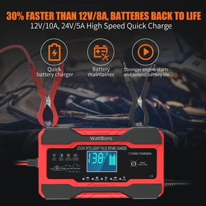 Cargador de Batería Automotriz <span class=keywords><strong>12V</strong></span> 24V, Mantenedor de Batería para Motocicleta, Cargador Lento 10A, Cargador Inteligente de Batería de Coche Totalmente Automático - Product Image 2