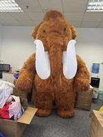 Costume gonflable de mamouth en peluche sur le thème des animaux, costume de mascotte d'éléphant gonflable pour adultes