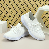 Femmes dames mode baskets snickers tricoté à lacets chaussures de sport de course décontractées femmes marche chaussures blanches pour femmes