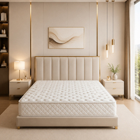 Matelas à ressorts ensachés moderne de 20 cm, compressé sous vide, avec housse en coton et côtés matelassés en losanges pour chambre, hôtel, appartement