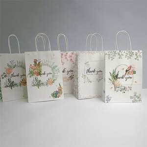 Bolsas de Regalo de Papel Kraft con Diseño Floral Blanco Personalizado KUAIMA de 22*11*27 cm, Bolsas de Embalaje para Pequeñas Empresas - Product Image 3