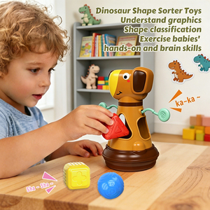 Jouet de tri de formes en forme de dinosaure, jeu de blocs sensoriels à emboîter avec effets sonores, jouet éducatif précoce <span class=keywords><strong>pour</strong></span> développer la motricité fine des enfants - Product Image 5