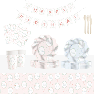 DAMAI Cute Animal Theme Tableware for Children Birthday Party Decorations Goose <b>Pattern</b> <b>Paper</b> Plate Napkin Cup for Wedding Party - Product Image 1