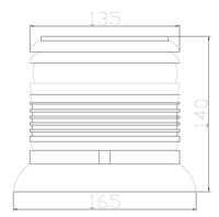 12V-24V Golddeer Luz estroboscópica de baliza giratoria LED roja de 6,5 pulgadas con montaje de tornillo y control de cableado TBD347b