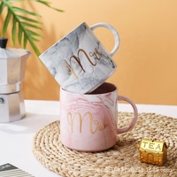 Tasse en céramique en marbre de haute qualité avec cuillère en stock tasse à café coffret cadeau tasse en céramique en gros