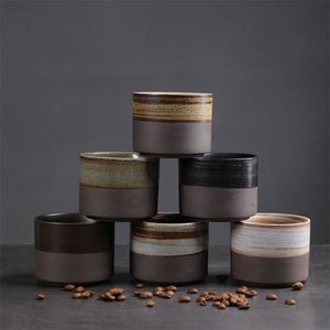 Handmade Printed Ceramic Coffee <b>Mugs</b> Without Handle Porcelain Tea Cups Japanese Retro Clay Water Cups for Restaurant - Product Image 1