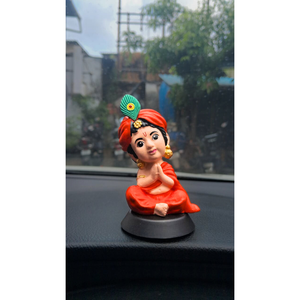 Hand-Painted Krishna Idol Natural Finish Spiritual Decorative Showpiece for <b>Home</b> <b>Temple</b>, Office Desk, Car Dashboard & Gifts - Product Image 6