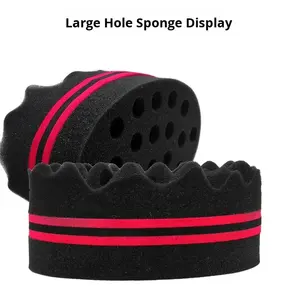 1 pièce Éponge magique africaine pour coiffure, brosse à cheveux pour homme noir, éponge à tordre les cheveux, double face, éponge magique pour boucler les cheveux, tresser les dreadlocks, éponge Bru - Product Image 6