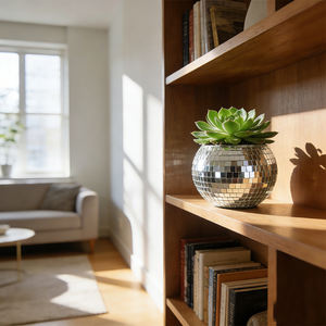 Maceta de Bola de Discoteca Chuang De, Maceta Colgante con Espejo <span class=keywords><strong>para</strong></span> Plantas Suculentas, Decoración de Jardín <span class=keywords><strong>para</strong></span> el Hogar, Brillante Bajo la Luz Solar - Product Image 3