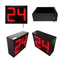 Ensemble de 2 minuteries numériques portables en alliage d'aluminium rouge durable avec affichage LED, 24 secondes, pour les matchs de basketball