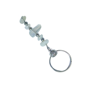 Handmade Moonstone Gravel Keychain Natural White Gemstone Chip Key <b>Ring</b> for Bag & Car Spiritual Gift - Product Image 6