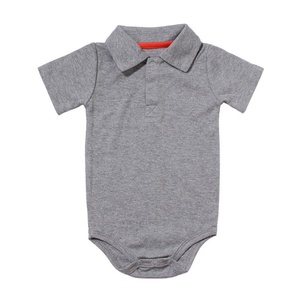 Custom Logo Unisex Summer Baby Rompers <b>Onesie</b> Newborn Crawler Polo Shirt Short Sleeve Printed Polyester Cotton - Product Image 4