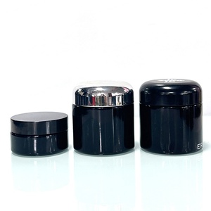 Hot Sale 50 100 150 200 250 300 400 500 1000 ml Wide Mouth Violet Black Glass Jar With Silver Lid - Product Image 4