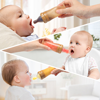 Ensemble de biberons en silicone magique 3-en-1 OEM, design unique, personnalisation d'usine pour les bébés de 0 à 12 mois, inclut cuillère et tétine