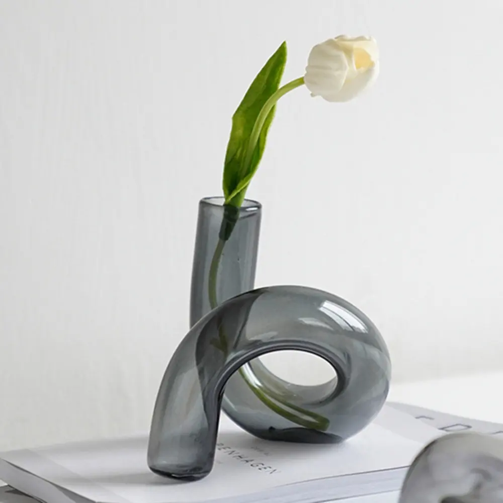 Vaso de bolha de vidro criativo nórdico, arranjo de flores, arte para flores