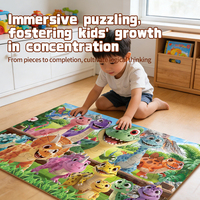 Puzzle en bois Montessori personnalisé de 48 pièces sur le thème des dinosaures, jeu éducatif d'apprentissage des animaux pour enfants