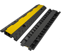Lot de 2 rampes de câbles industrielles modulaires à 5 canaux, sections intermédiaires, Traffic-Line, rampe de câbles à 2 canaux