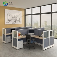 Poste de travail modulaire de style moderne avec cloison de bureau, grand bureau en L avec cadre en aluminium pour hôpital et atelier