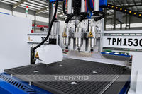 Routeur CNC multifonction à têtes multiples, machine de gravure et de découpe du bois à 4 procédés, système de contrôle Syntec, haute productivité