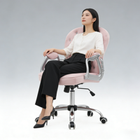 Chaise d'ordinateur blanche de style européen, chaise de bureau à domicile, chaise d'étudiant, chaise pivotante réglable, chaise de diffusion en direct