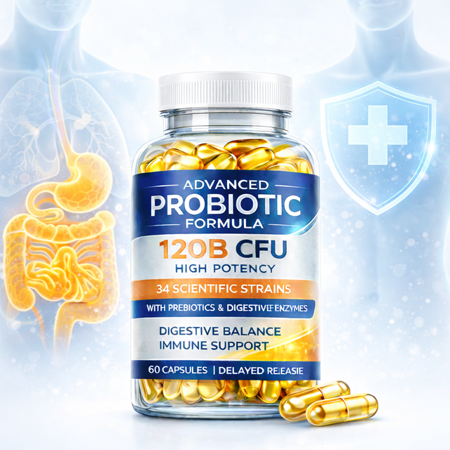 Private Label Probiotic 120B CFU Capsules 34 Strains Probiotics with Prebiotics Enzymes Gut Health Supplement OEM ODM