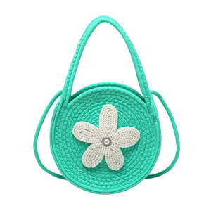 Women's Korean style cute knitted <b>handbag</b>, trendy women's student shoulder bag, crossbody <b>small</b> round bag, wholesale. - Product Image 4