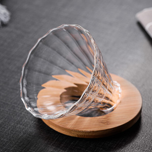 Pot de filtre à café en verre de conception populaire <span class=keywords><strong>la</strong></span> plus vendue avec entonnoir en verre et plateau en bambou - Product Image 5