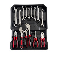 Set Perkakas Tangan TGS Hot Sale 187 Pcs, Kotak Perkakas Lengkap, Koper Penyimpanan Aluminium dengan Roda