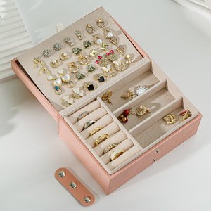 Boîte de rangement à bijoux minimaliste multicouche, design double haut et bas, vente en gros de boîtes à bijoux - Product Image 3