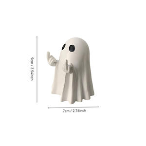 Lustige Mittelfinger-Statue, Gruselige Halloween-Kürbis-Figur mit Sonnenbrille, Miniatur-Geister-Figuren für Tisch, Regal, Büro, Schreibtisch, Heim-Dekoration - Product Image 3