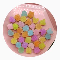 Résine lumineuse sucre gommeux bonbons maison de poupée nourriture Miniatures Faux bonbons bricolage décoration