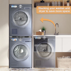 Marco de conexión de acero inoxidable para lavadora y secadora, kit de apilamiento para base de lavadora con estante extraíble y uso comercial - Product Image 4