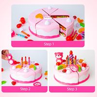 DIY coupe gâteau d'anniversaire décoration semblant jouer ensemble jouets pour enfants cuisine jouer nourriture jouets