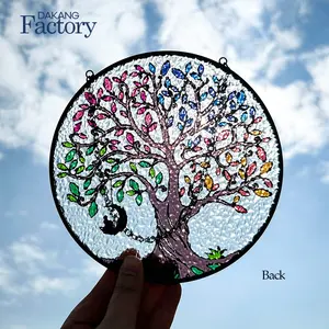 Handmade Hanger Valentines Diamond Painting Sun Catcher Tree Of Life Decoration Pieces For Home