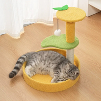 Arbre à chat tropical OEM en forme de palmier, griffoir en bois et sisal avec hamac-nid, vente en gros pour animaleries