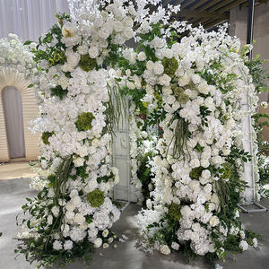 Sunwedding dev yeşil ve beyaz yapay gül kemer kapısı düğün sahne gelin noel satılık giriş - Product Image 2